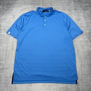 RLX Ralph Lauren Shirt Mens XL Blue Striped Polo Performance Golf Activewear